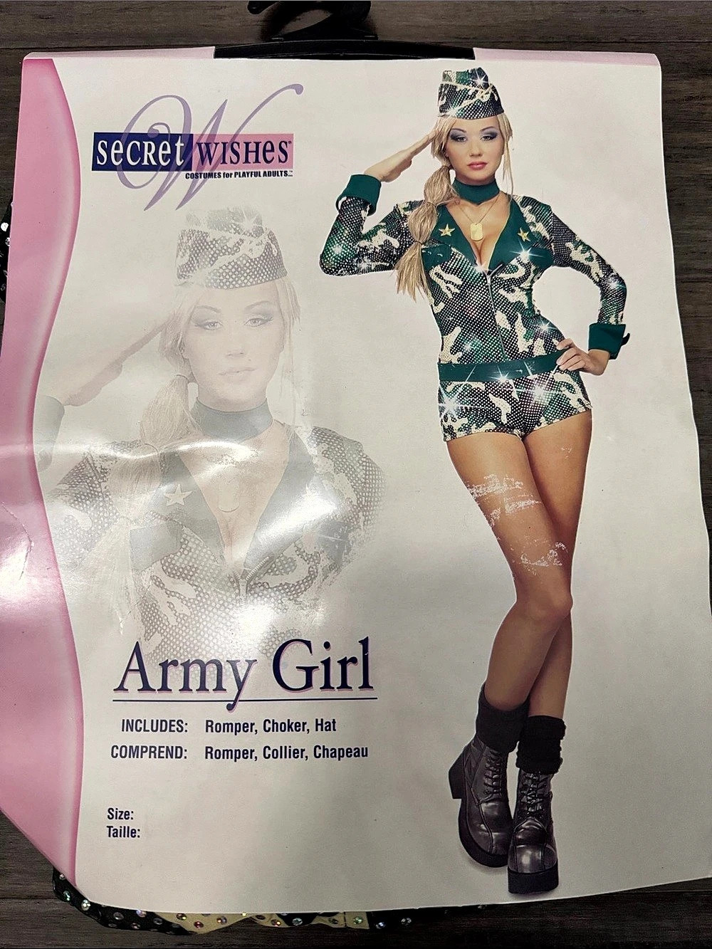 Secret Wishes Army Girl Costume Camo Costume Size Medium
